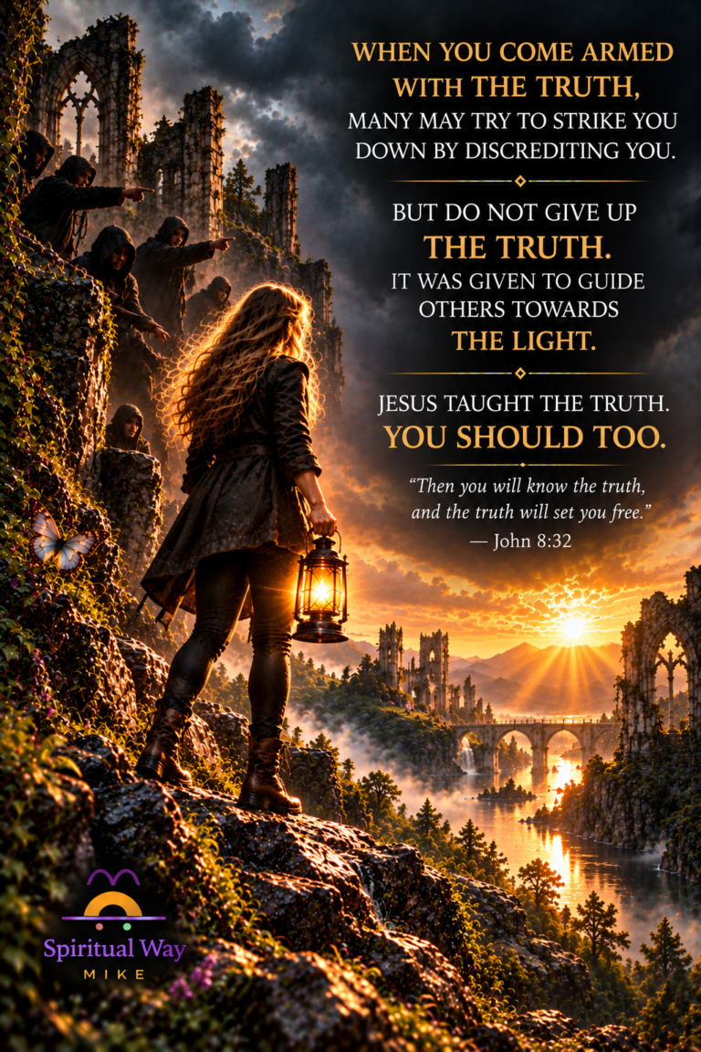 When you come armed with the truth, many may try to strike you down by discrediting you. But do not give up the truth. It was given to guide others towards the light. Jesus taught the truth. You should too. John 8:32 “Then you will know the truth, and the truth will set you free.”